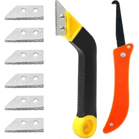 Grattoir à Joints, Lot de 8 Grattoirs Joints Carrelage avec, Grattoir Rasoir Nettoyage pour Carrelage, Grattoir a Dejointer Carrelage (1/4)