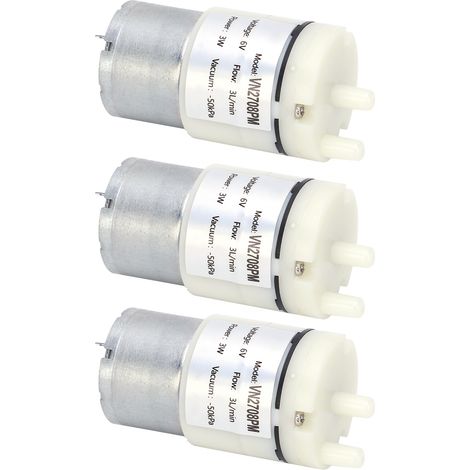 3 Pièces Pompe à Vide Miniature 6V pour Aquarium, Bassin, Fontaine - Moteur à Air et Eau (VN2708PM) (1/5)