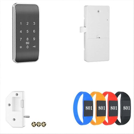 Contrôle d'accès sans fil par clavier numérique, téléphone/RFID/carte, serrure de casier, modèle classique argenté (1/5)