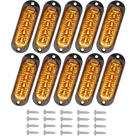 10 Feux de gabarit, LED 4 puces, Étanche IP65, 12V 24V, Pour remorque camion caravane (1/5)