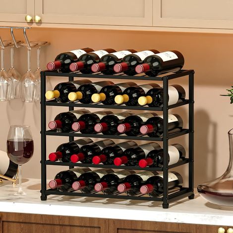 Étagère à vin à 5 niveaux, support amovible pour bouteille de vin, étagère de présentation pour cuisine, bar (1/5)