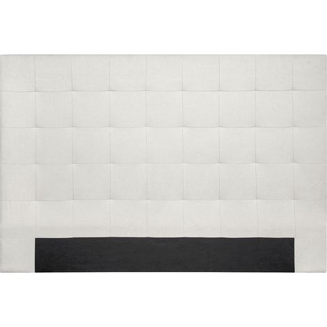 Testiera del letto imbottita in tessuto beige 160 cm HALCIONA (1/3)