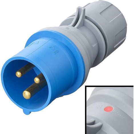 Spina CEE 16A con alloggiamento removibile blu/grigio con spia di alimentazione (1/5)