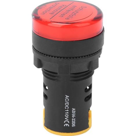 10 Stück BERM LED-Betriebsanzeigeleuchte, flammhemmendes PC-Gehäuse, 22 mm Durchmesser, 110 V, AD16-22D/S, Rot (1/5)