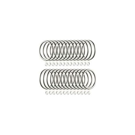 60 anillas para cortinas, anillas metálicas para cortinas, ganchos para barras de cortina, anillas de 38 mm (plateadas) - Crezuo (1/4)