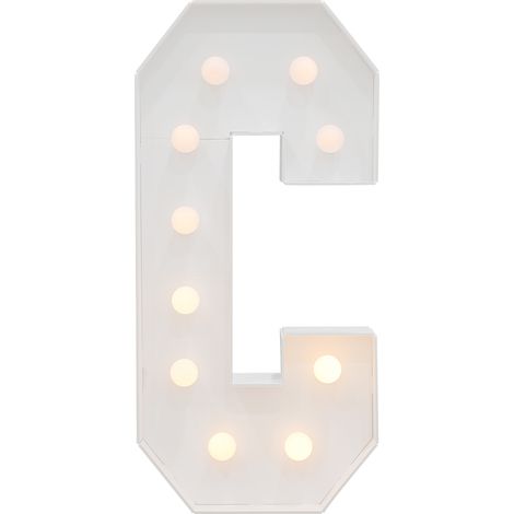 Lettre lumineuse géante LED 91,5 cm – Lettre C – Lumière chaude 2000-3015K – Pour mariage, anniversaire, fête et décoration – Alimentation par piles AA (non incluses) (1/5)