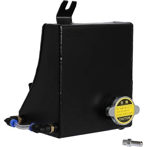 Réservoir de trop-plein de liquide de refroidissement en aluminium 1,5 L pour Nissan 240SX 240SX S13 SR20DET KA24DE KA24E KA24 (bouilloire de refroidissement auxiliaire noire) (1/5)