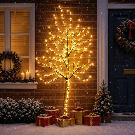 vidaXL Árbol de Navidad LED de pared 180 cm 200 LED Blanco Cálido (1/5)