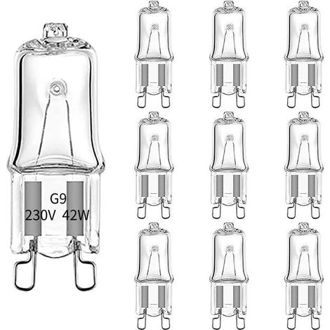 (10 pièces) Ampoule halogène pour four G9 230V 42W, antidéflagrante et résistante aux hautes températures (500°C). (1/5)