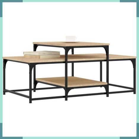 Table basse - 835315 - Chêne sonoma - 102 x 60 x 45 cm - Bois d'ingénierie & métal (1/5)