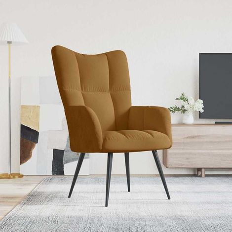 Chaise de relaxation Marron Velours (1/5)