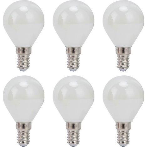 Lot de 6 ampoules LED E14 4W G45 à filament vintage, verre blanc laiteux, lumière blanche, décoration intérieure, 220V, 2025 (1/5)