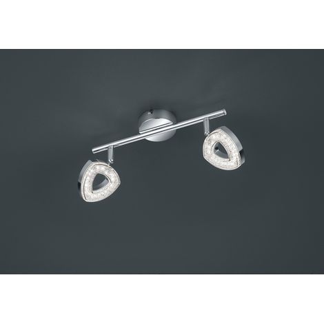 Faretto TOURS barra 2 spots LED integrati in diffusore triangolo cromato R82132106 (1/2)