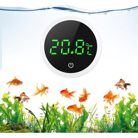 Thermomètre d'Aquarium, Thermomètre LCD Numérique d'Aquarium Haute Précision 0,1 ℃ avec Boutons Tactiles,Blanc (1/5)