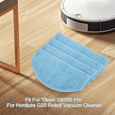 FOREHILL Lot de 4/10 chiffons de rechange lavables pour aspirateur Tikom G8000 Pro et pour Honiture G20 Robot Aspirateur (4 pièces)