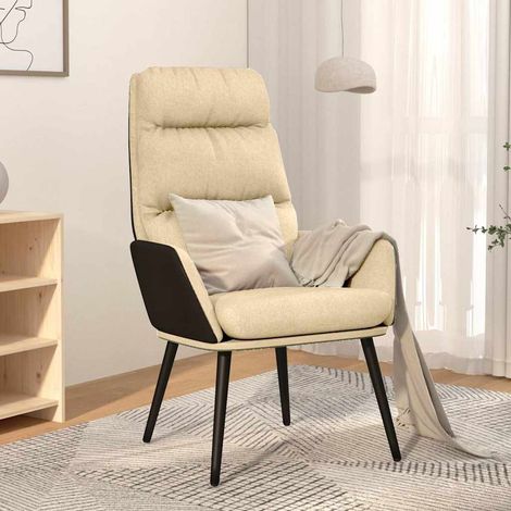 Chaise de relaxation Fauteuil relax - Crème Tissu BonneVie-28564 (1/5)