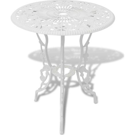 Set da Bistrot 3 pz Salotto da Giardino in Alluminio Pressofuso Bianco (1/5)
