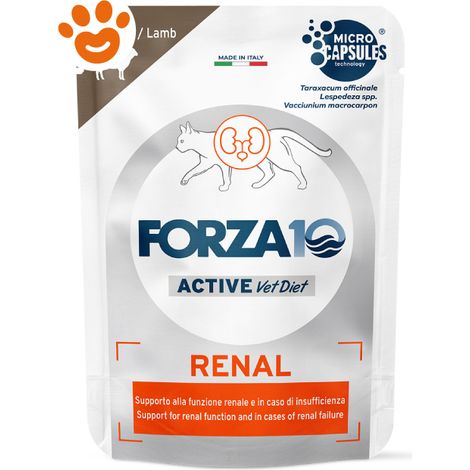 Forza10 Cat Active Renal Agnello in Patè - Bustina 80 Gr - Cibo Umido Gatti