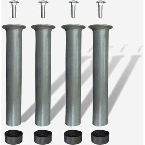 Kit piedi in ferro per rete a doghe - con tappo antiscivolo 25 cm