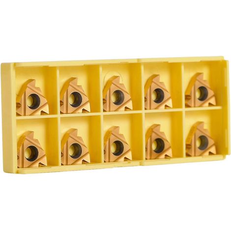 Lot de 10 plaquettes de coupe en carbure pour tournage CNC, avec boîte. (1/5)