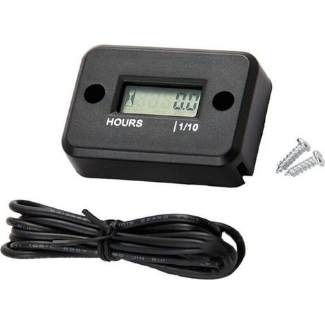 Ecleanfy - Compteur horaire numérique LCD pour moto, quad, tondeuse – Résistant à l'eau – Installation facile – Suivi précis des heures de fonctionnement (1/4)