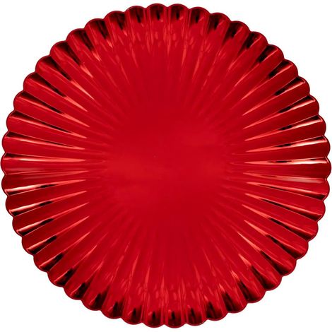 Assiette de Présentation "Coquille" 33cm Rouge