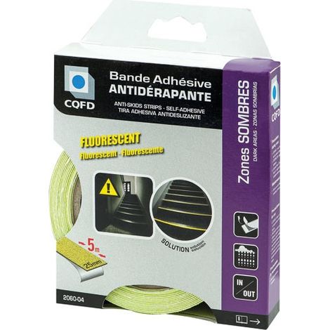 Nastro adesivo antiscivolo fluorescente 25 mm x 5 m - Cqfd