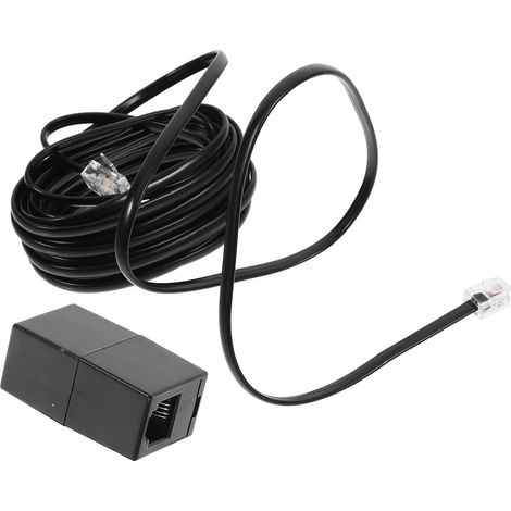 Câble Téléphonique Cordon Téléphonique pour Lignes Fixes 4,5 Mètres Noir 6p4c Rj11 Longueur Réglable en Pvc et Pp pour Téléphones Fixes (1/5)