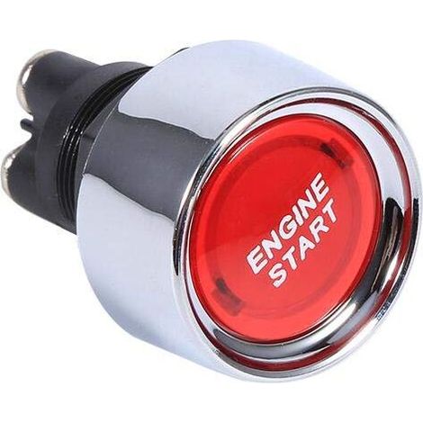 Interrupteur d'allumage de voiture , bouton de démarrage à LED multifonctionnel DC 12 V 50 A, interrupteur d'allumage à bouton-poussoir de démarrage de moteur de voiture (rouge) (1/4)