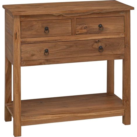 Sideboard Natur 79 x 35 x 80 cm Massivholz Teak vidaXL (1/5)