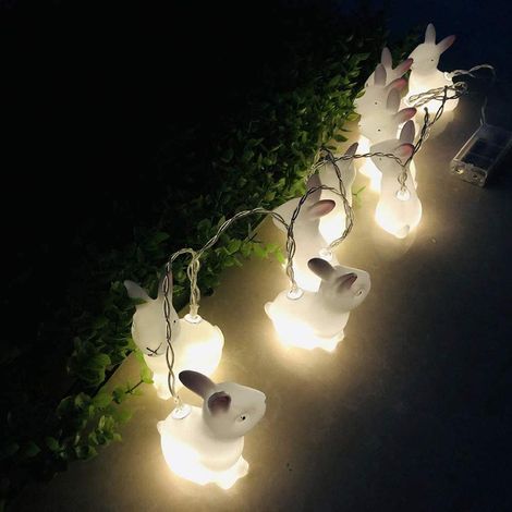 Lichterkette mit Osterhasenmotiv, 1,5 m, 10 LEDs, festliche Osterdekoration, dekorative Hasengirlande, fröhliche Osterdekoration (1/5)