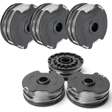 6 pièces de bobine fil pour tondeuse à gazon (10 m ⌀1,65 mm) – Bobine rechange compatible avec les modèles Parkside PRT 550, PRTA 20-Li, 300 A1 Lot - (1/5)