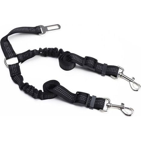 Laisse double pour chien, anti-embrouillement, rotative à 360°, noir (1/4)