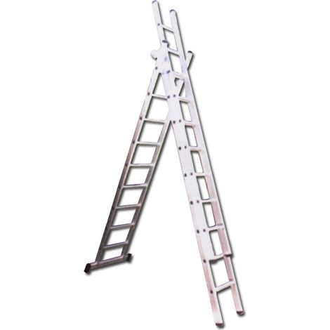 Escaleras de 3 tramos 3x8 peldaños y travesaño 3x2,3 m EN131