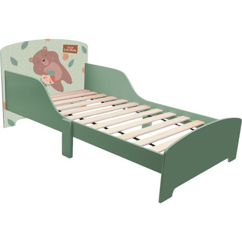 Letto GINGER HOME per Bambini con Sponda Anticaduta, in Legno, Rete 70×140 cm, FOREST (1/5)