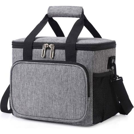 Sac isotherme pliable de 15 L, garde les boissons et les aliments au frais pendant 8 heures, étanche et isolé grâce à sa doublure en PEVA, se porte comme un sac à dos ou un sac à main, idéal pour les (1/5)