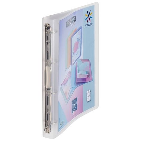 Classeur 4 anneaux plastique Viquel A4 personnalisable dos 3,5 cm couleurs translucides assorties - Lot de 12 (1/5)