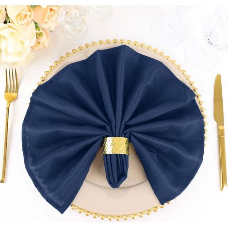 Serviette - 20 x 20 Pouces - Polyester 100 % - Lavable - Résistant aux Taches et aux Froissements - Pour Mariage Dîner Événement - Lot de 5 (1/5)