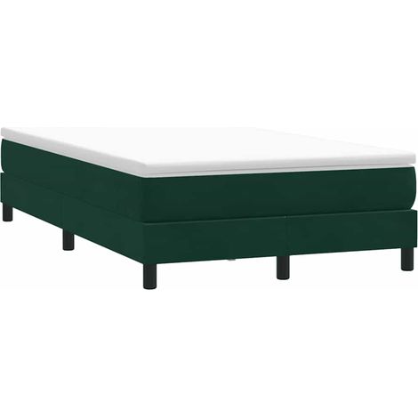 Cadre de lit avec sommier à lattes 120 x 210 cm, velours vert foncé, sans matelas - PANGIVO (1/5)