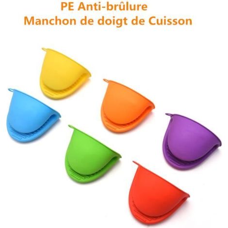 6 pièces Mini Gant Four en Silicone Résistant à la Chaleur Gants de Cuisson Support de Pot Cuisine la Chaleur Résistant (1/4)