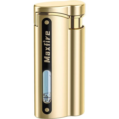 Briquet Jet Flamme Torche Gaz Butane Rechargeable Flamme Rouge Réglable Coupe-Vent (vendu sans gaz) (1/5)