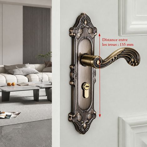 Serrure mécanique à poignée, paire de plaques E sans corps ni cylindre, porte intérieure, 2 kg – Livraison gratuite