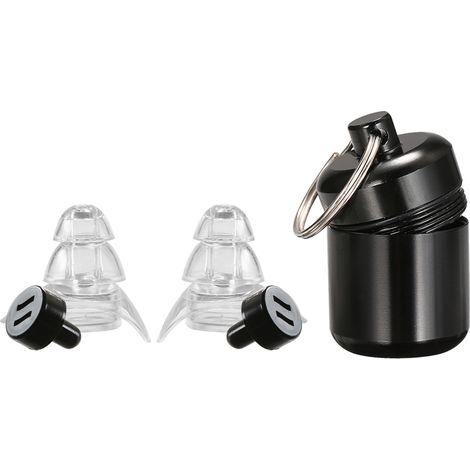 Bouchons d'oreilles antibruit haute efficacité 1 paire avec étui Noir (1/5)