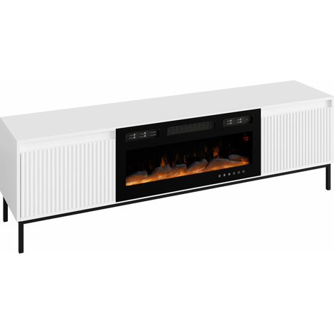 Meuble TV Comfivo Delruva III, Blanc, Le nombre de portes: 0, Nombre de tiroirs: 0, 174x52x40cm