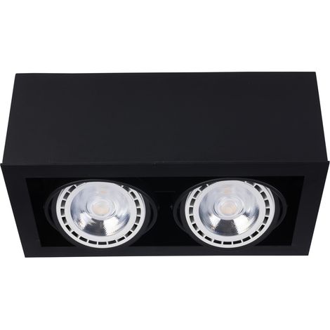 Plafoniera Nowodvorski BOX nera legno/metallo 2xES111 (1/4)