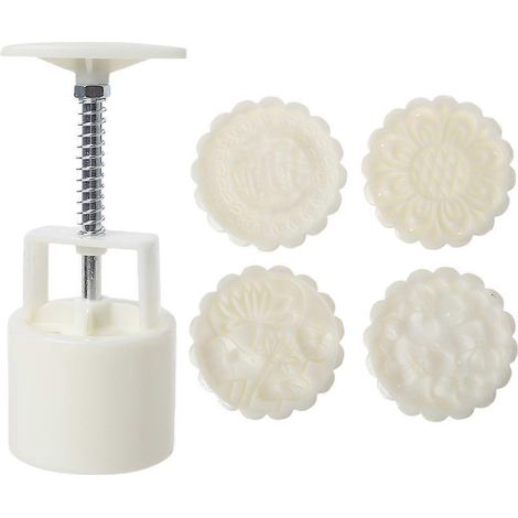 Mondkuchenform aus Kunststoff, 75 g, Lotusblumen-Stempel, Keksausstecher, DIY-Fondant-Backwerkzeug, Mondfest