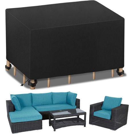 Housse De Protection Imperméable pour Meubles De Jardin, Anti-UV, Protection en Tissue Oxford 210 D Impermeable,pour Table et Chaise Meubles d’extérieur 180x120x74cm (1/5)