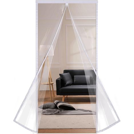 80x210cm, Blanc Magnétique Rideau de Porte Isolation Thermique, Transparent EVA Rideau Thermique Isolant Anti Froid Porte Entrée, Coupe vent, Imperméa (1/5)