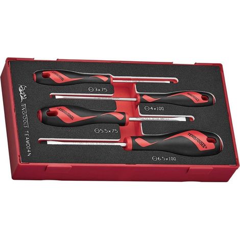 Juego de destornilladores de punta plana TENG TOOLS TEAMD04N, 4 piezas - L-285450102