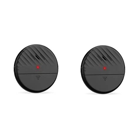 Alarme de sécurité pour portes et fenêtres, avec capteur de vibrations, noire, lot de 2